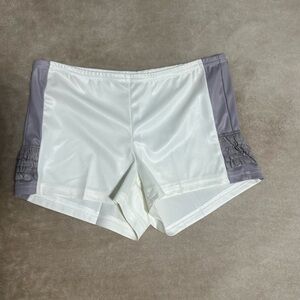 GangYoung white & grey shorts , ruffle detail on the sides